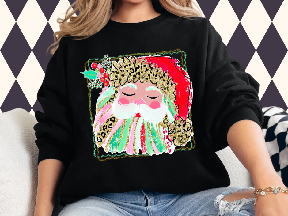 Leopard Luxe Santa Sweatshirt