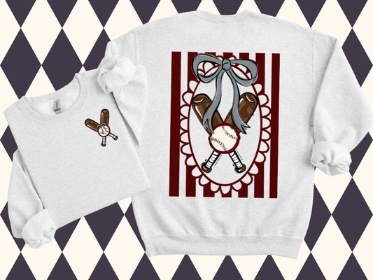 Framed Triple Play Baseball, Bats, and Bows T-Shirt • Sweatshirt