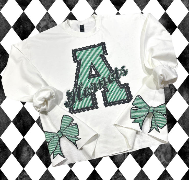 Prepster Letter Side-Bow Sweatshirt | Any Team • Any Color Combination