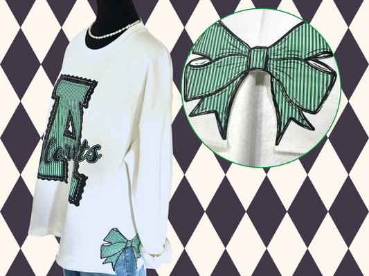 Prepster Letter Side-Bow Sweatshirt | Any Team • Any Color Combination