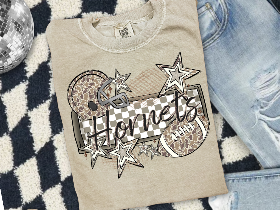 Hornets Camo + Stars Football Tee πβ