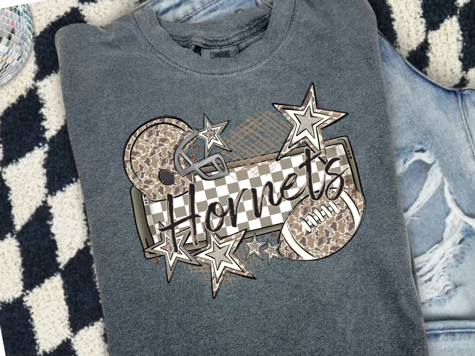 Hornets Camo + Stars Football Tee πβ