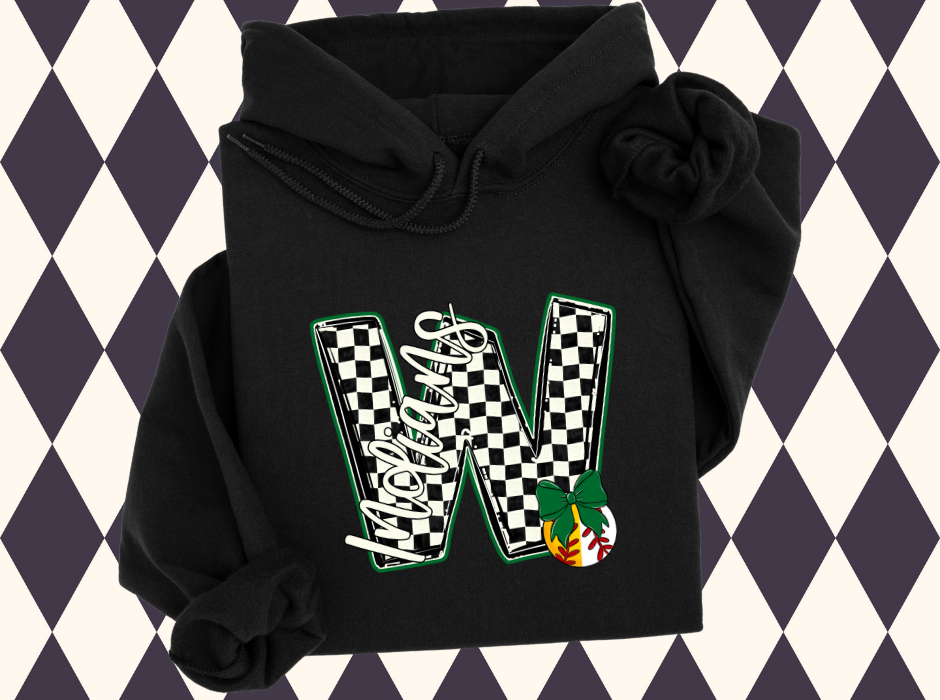 The Game-Day Game-Changer: Custom Checkered Initial Sweatshirt • T-Shirt