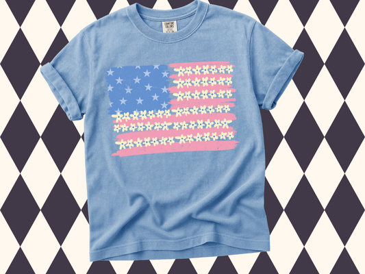 Summer Daisy Flag T-Shirt | USA Flag • Patriotic | Adult • Youth Sizes