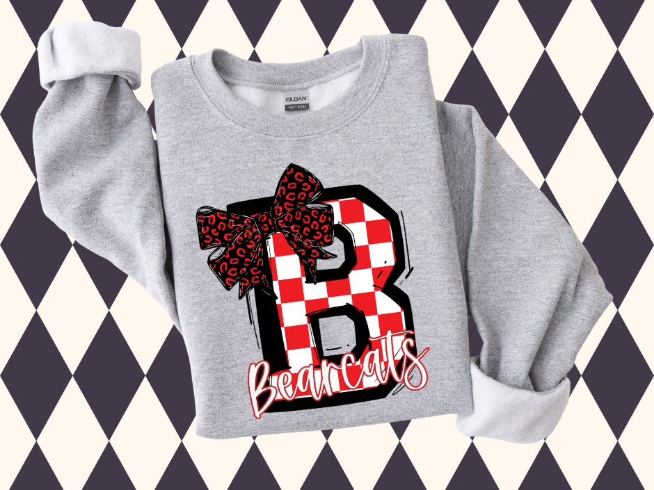 So Sporty Big Letter with Bow T-Shirt • Sweatshirt | Any Team • Any Color