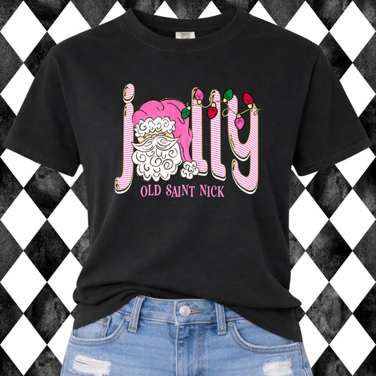 Jolly Old Saint Nick t-shirt - Comfort Colors Black