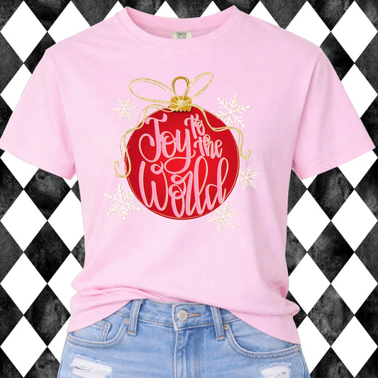 Joy to the World t-shirt - Comfort Colors Blossom
