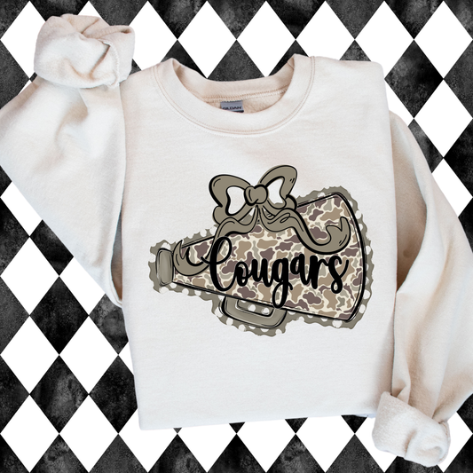 Prepster Megaphone Camo T-Shirt • Sweatshirt | Toddler • Youth • Adult | Any Mascot