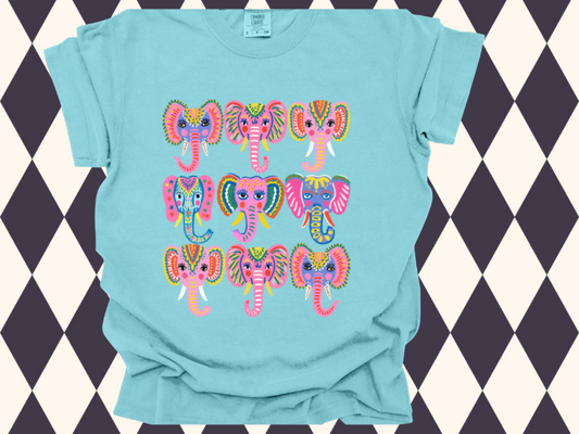 Mosaic Elephant Parade T-Shirt  | Adult • Youth Sizes Available