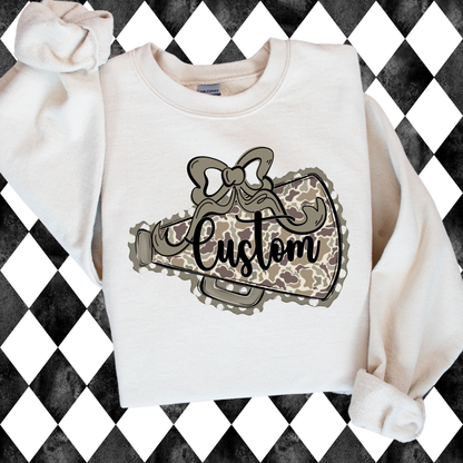 Prepster Megaphone Camo T-Shirt • Sweatshirt | Toddler • Youth • Adult | Any Mascot