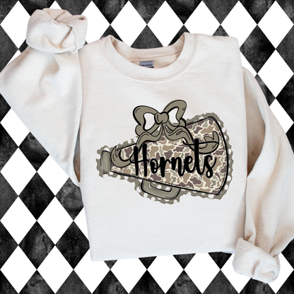 Prepster Megaphone Camo T-Shirt • Sweatshirt | Toddler • Youth • Adult | Any Mascot