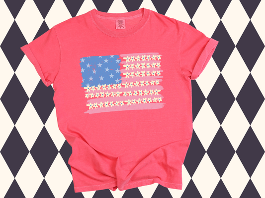 Summer Daisy Flag T-Shirt | USA Flag • Patriotic | Adult • Youth Sizes