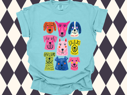 Doodle and Dots Dog T-Shirt  | Adult • Youth Sizes Available