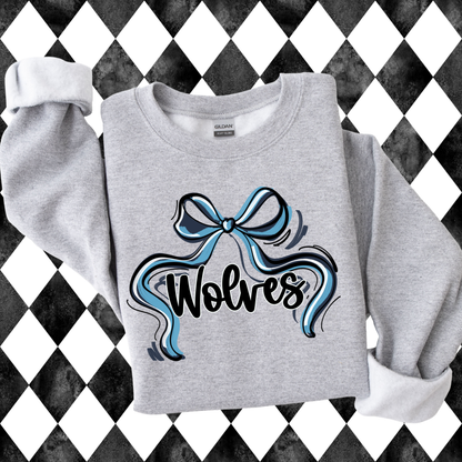 Flowy Bow Spirit Sweatshirt or T-Shirt | Any School/Team/Mascot • Any Color