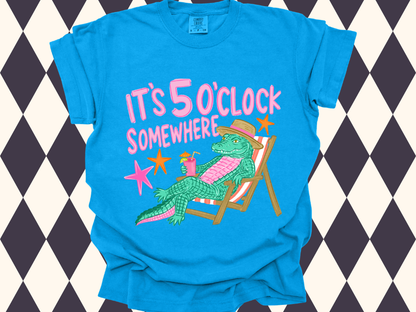 It's 5 O’Clock Somewhere Lounging Gator T-shirt • Tank Top