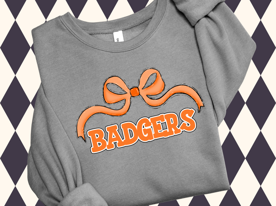 Wide Bow Mascot T-Shirt • Sweatshirt | Any Color • Any Mascot
