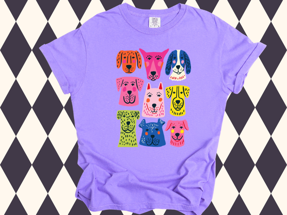 Doodle and Dots Dog T-Shirt  | Adult • Youth Sizes Available