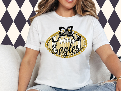 Prepster Football & Bow T-Shirt • Sweatshirt | Any Color Combo • Any Mascot