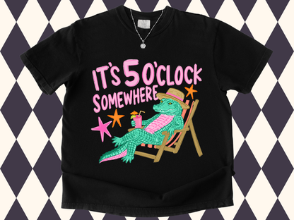 It's 5 O’Clock Somewhere Lounging Gator T-shirt • Tank Top