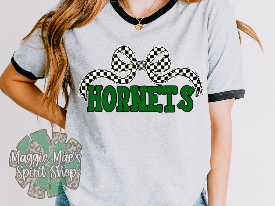 Checkered Bow Hornets T-Shirt