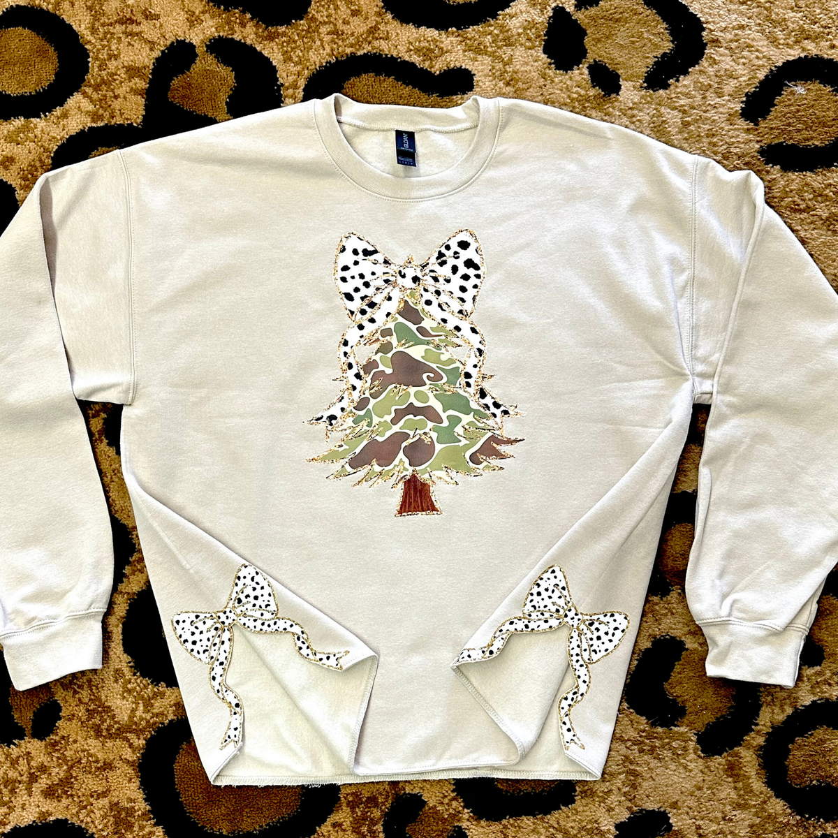 Camo Christmas Side Bow Sweatshirt