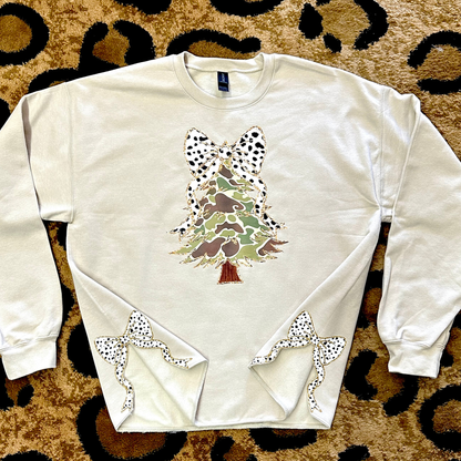 Camo Christmas Side Bow Sweatshirt