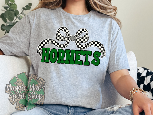 Checkered Bow Hornets T-Shirt