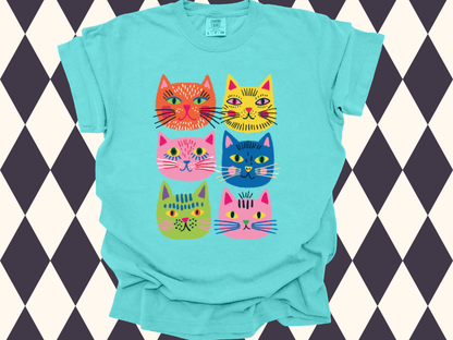 Cool Cat Grid T-Shirt | Adult • Youth Sizes Available