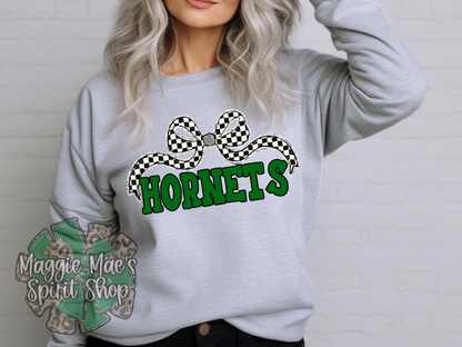 Checkered Bow Hornets T-Shirt