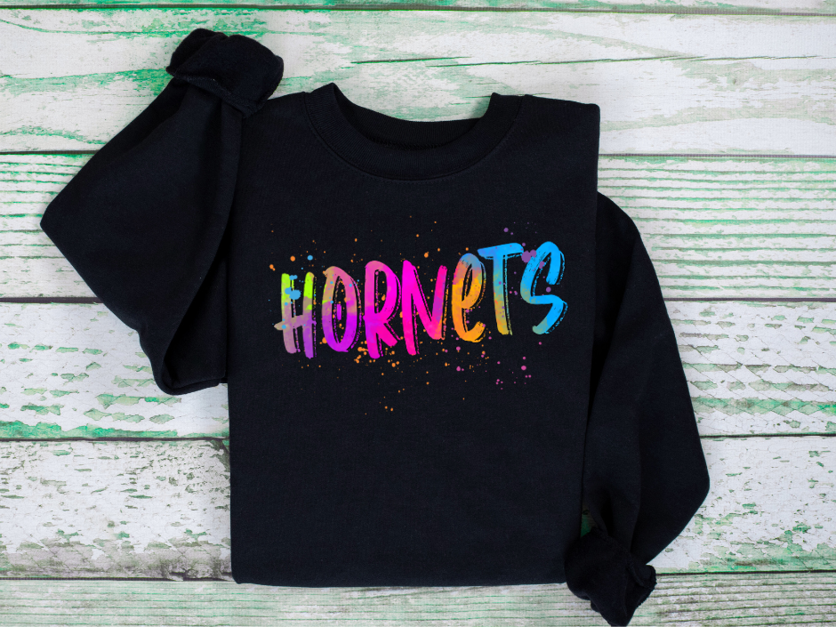 💙💚Neon Splatter Hornets Tee