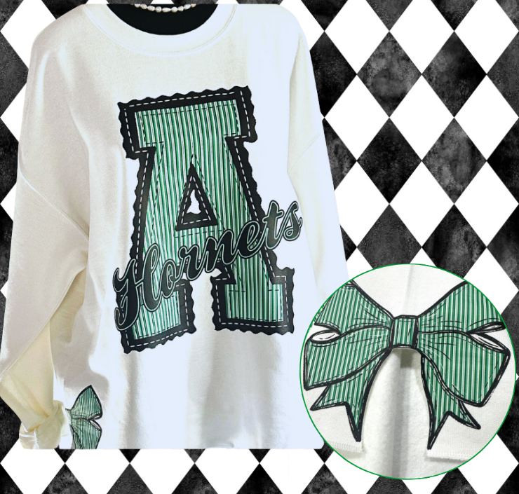 Prepster Letter Side-Bow Sweatshirt  | Any Team • Any Color Combination