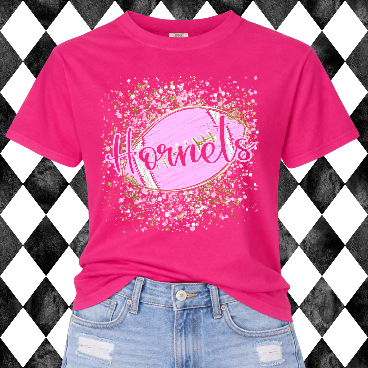 Pink Out Football Splatter Mascot
