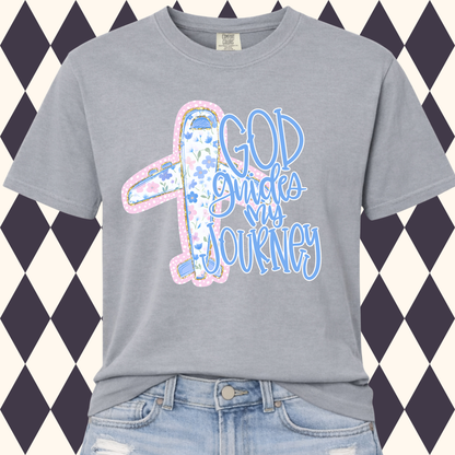 God Guides My Journey T-Shirt | Preppy Floral | Faith Shirt