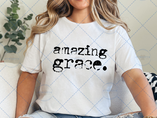 Typeset Amazing Grace T-Shirt • Sweatshirt - Faith Based Shirt | Christian Spirit Wear | Bold Faith • Simple Truth • Minimalist