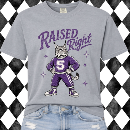 Retro Raised Right Custom Mascot Graphic Tee