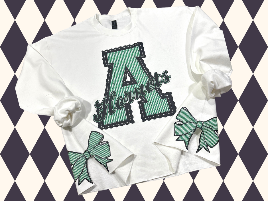 Prepster Letter Side-Bow Sweatshirt  | Any Team • Any Color Combination