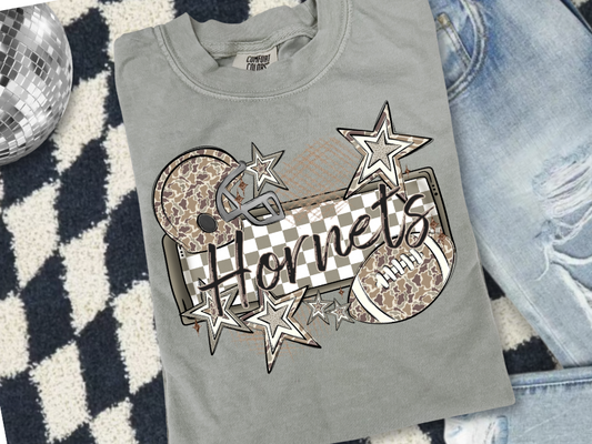 Hornets Camo + Stars Football Tee 🏈⭐