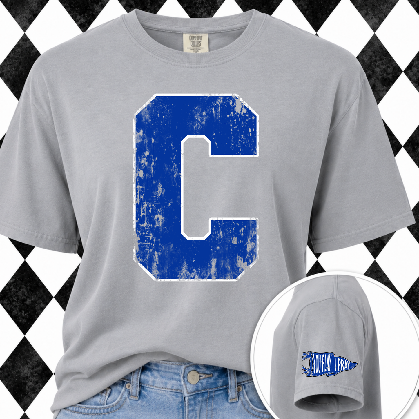 Oversize Varsity Team You Play I Pray Tee