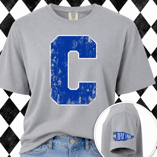 Oversize Varsity Team You Play I Pray Tee