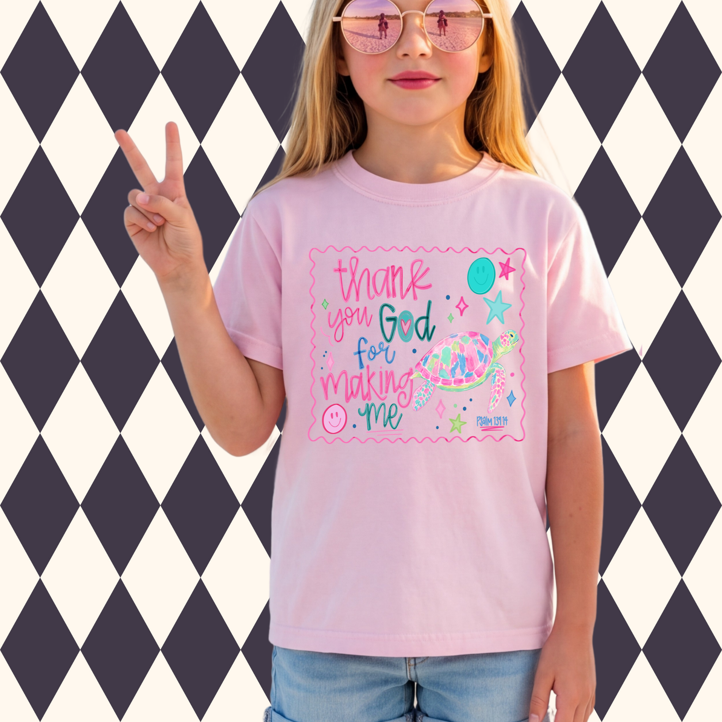 Thank You God for Making Me Sea Turtle Kids T-Shirt