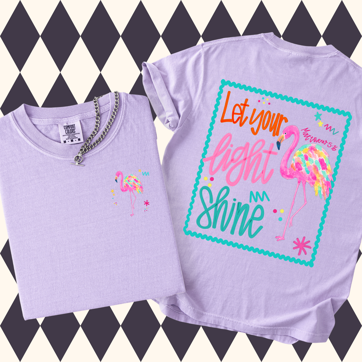 Let Your Light Shine Flamingo T-Shirt • Adult & Youth Sizes Available