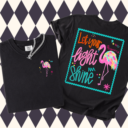 Let Your Light Shine Flamingo T-Shirt • Adult & Youth Sizes Available