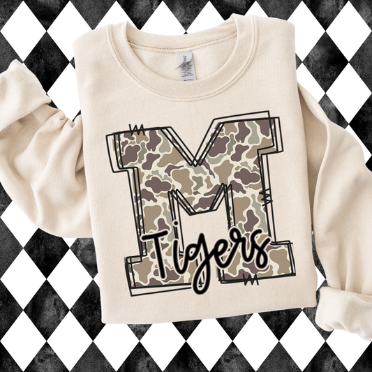 Camo Doodle Mascot T-Shirt • Sweatshirt | Any Letter • Any Mascot
