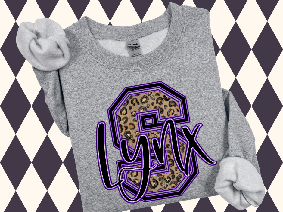 Leopard Varsity Letter with Script Sweatshirt