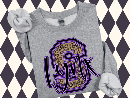 Leopard Varsity Letter with Script Sweatshirt