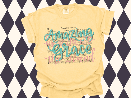 Amazing Grace How Sweet the Sound T-Shirt - Short Sleeved • Long-Sleeved | Aesthetic Faith-Based Tee |