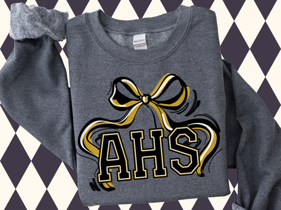Flowy Bow Spirit Sweatshirt or T-Shirt | Any School/Team/Mascot • Any Color