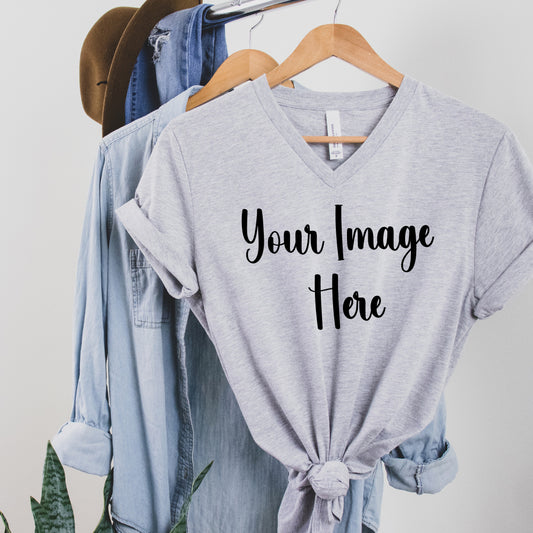 Shirts - Short-Sleeved V-neck Tee - Bring Your Own Design