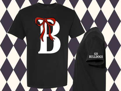 The Grand Monogram Bow T-Shirt | Any Letter • Any Mascot