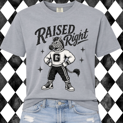 Retro Raised Right Custom Mascot Graphic Tee